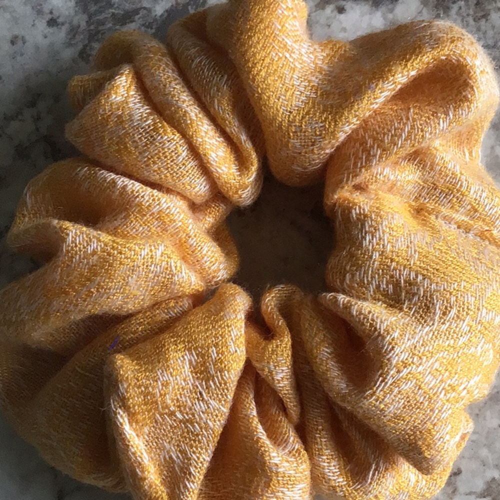 Mustard yellow pashmina Scrunchie Scrunchies girl